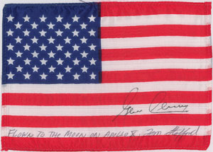 Lot #6314 Tom Stafford's Apollo 10 Lunar Orbit Flown American Flag - Image 1