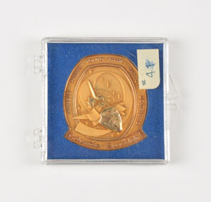 Lot #6708  STS-9 Flown 10K Gold Robbins Medal - Image 1