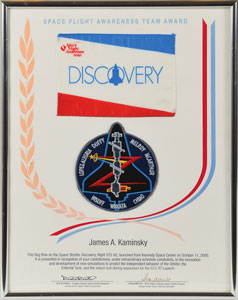 Lot #6721  Space Shuttle Discovery Flown Flag - Image 1