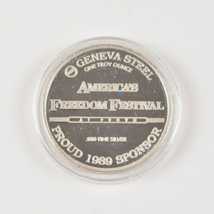 Lot #6425 Alan Bean's Liberty Mint Apollo 11 Silver Medallion - Image 3