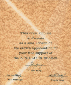 Lot #6554  Apollo 16 Crew Patch - Image 2