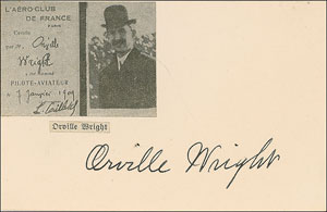 Lot #6048 Orville Wright Signature - Image 1