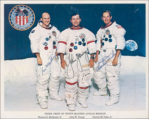 Lot #6561  Apollo 16 Signed Photograph