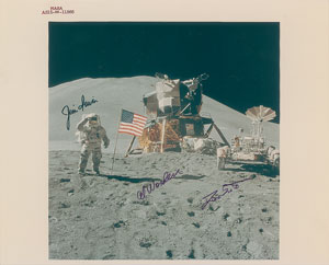 Lot #6543  Apollo 15 Signed Photograph - Image 1