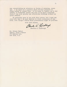 Lot #6045 Charles Lindbergh Typed Letter Signed - Image 2