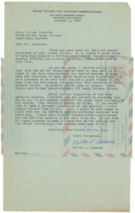 Lot #6033 Milton L. Humason Typed Letter Signed - Image 1