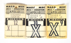 Lot #6200  Mission Control Center Set of (3) Badges - Image 1