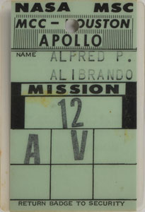 Lot #6436  Apollo 12 MCC Badge - Image 1