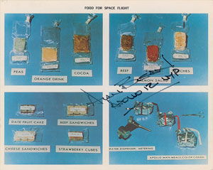 Lot #6429 Alan Bean's Signed Apollo Food Photograph - Image 1