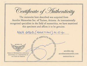 Lot #6021  Northwest Africa Martian Meteorite Slice - Image 2