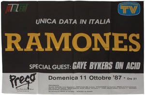 Lot #7342  Ramones 1987 Italy Poster - Image 1
