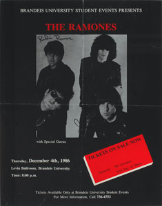 Lot #7319 897 Ramones 1986 Brandeis Poster - Image 1