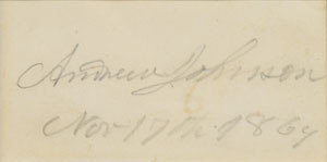 Lot #329 Andrew Johnson - Image 2