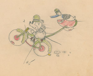 Lot #725 Mickey Mouse and Donald Duck Production Drawing from The Dognapper - Image 1
