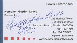 Lot #968 Herschell Gordon Lewis - Image 4