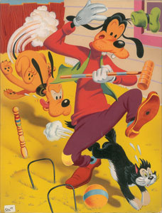 Lot #718  Disney Studios: Goofy and Pluto Artwork - Image 1