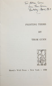 Lot #169 Thom Gunn - Image 1