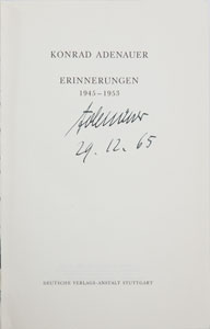 Lot #453 Konrad Adenauer - Image 1