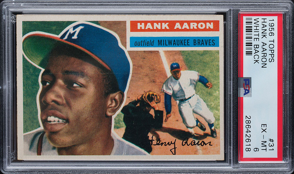 Lot #9127  1956 Topps #31 Hank Aaron PSA EX-MT 6