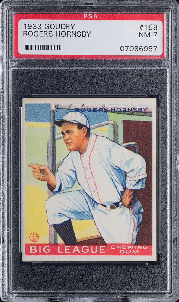 Lot #9089  1933 Goudey #188 Rogers Hornsby PSA NM 7