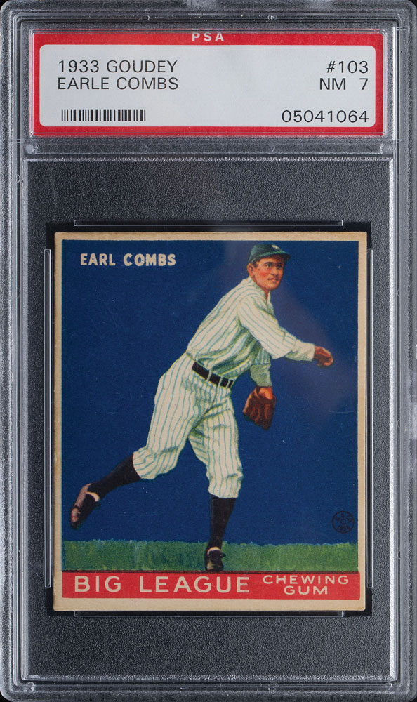 Lot #9084  1933 Goudey #103 Earle Combs PSA NM 7