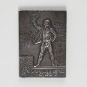 Lot #9509  Paris 1900 Summer Olympics Silvered Bronze Winner’s Medal for ‘Exercices Physiques et Sports’