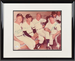 Lot #9315  NY Yankees: Mantle, DiMaggio, Ford, and Martin Signed Photo - Image 1