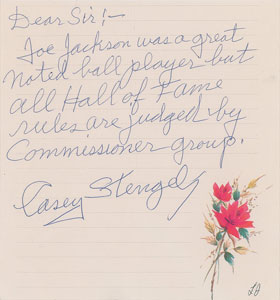 Lot #9338 Casey Stengel Autograph Letter Signed