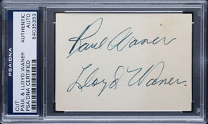 Lot #9344 Paul and Lloyd Waner Signatures