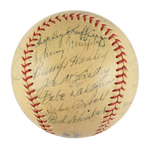 Lot #9268 Lou Gehrig and 1938 NY Yankees Signed Baseball - Image 4