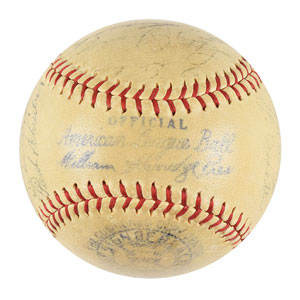 Lot #9268 Lou Gehrig and 1938 NY Yankees Signed Baseball - Image 6
