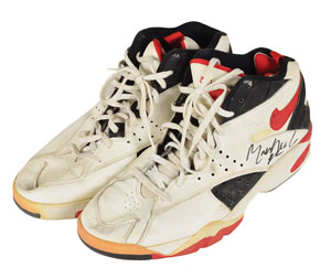 Lot #9450 Moses Malone Game-Worn Signed Sneakers - Image 2