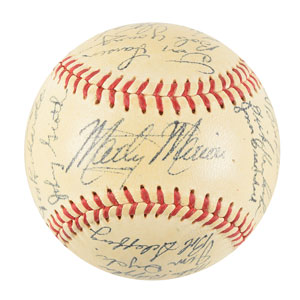 Lot #9318 Satchel Paige and Marty Marion Signed