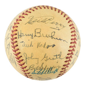 Lot #9318 Satchel Paige and Marty Marion Signed Baseballs - Image 3
