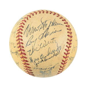 Lot #9318 Satchel Paige and Marty Marion Signed Baseballs - Image 4