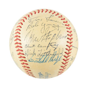 Lot #9318 Satchel Paige and Marty Marion Signed Baseballs - Image 8