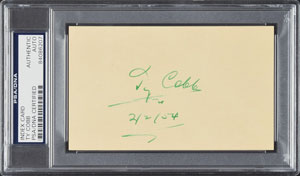 Lot #9248 Ty Cobb Signature
