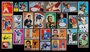 Lot #9422 1948-62 Topps and Others Football Hall