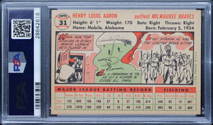 Lot #9127  1956 Topps #31 Hank Aaron PSA EX-MT 6 - Image 2