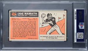 Lot #9425  1965 Topps #122 Joe Namath Rookie Card PSA VG-EX 4 - Image 2