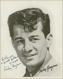 Lot #9471 Rocky Graziano Signed Photograph - Image 1