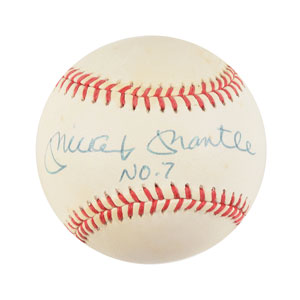 Lot #9284 Mickey Mantle Signed Baseball - Image 1