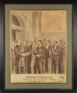 Lot #9352  1888 Grover Cleveland and Cap Anson Display - Image 1