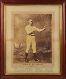 Lot #9452  1885 John L. Sullivan Original Photograph Display - Image 1