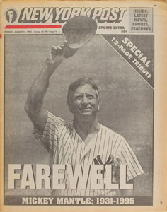 Lot #9404  1990s New York Newspapers: Mickey Mantle and Joe DiMaggio Deaths - Image 2