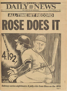 Lot #9400  Baseball Record Newspapers: Nolan Ryan and Pete Rose - Image 3
