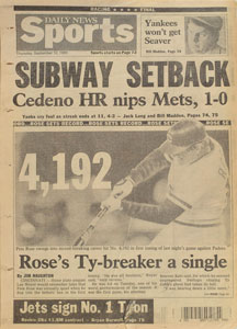 Lot #9400  Baseball Record Newspapers: Nolan Ryan and Pete Rose - Image 4