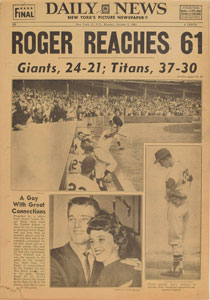 Lot #9393  1961 New York Daily News: Roger Maris Home Run Record - Image 2