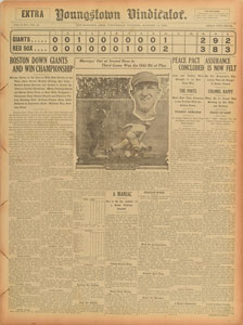 Lot #9376  1912 Youngstown Vindicator: Boston Red Sox World Series - Image 1