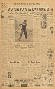 Lot #9390  1954 Des Moines Register: Sandy Koufax Signs with Dodgers - Image 1